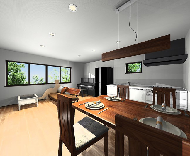 約15坪 2LDK 狭小3階建て ビルトインガレージ間取り